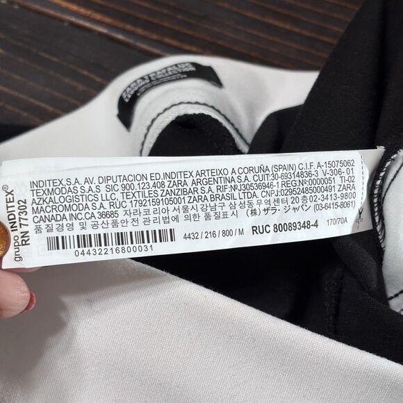 Zara Trafaluc Collection Legging Women's Black Side White Stripe Ponte Size M - Picture 7 of 16